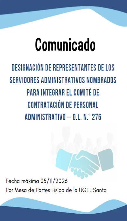 Comunicado Designación de Representante de Sindicato DL276